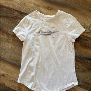 Old Navy White Tee with Abstract Embroidery